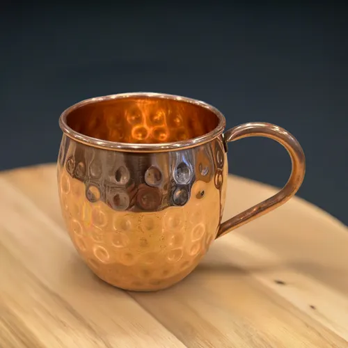 copper hammered handle cup